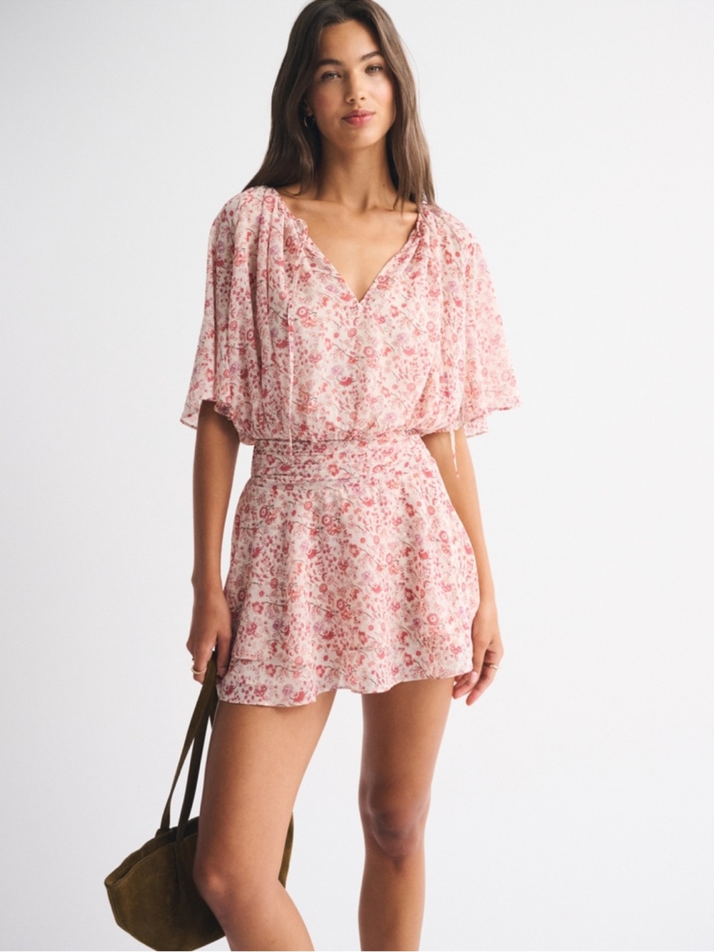 Abercrombie & Fitch Tall Pink Floral Mini Dress